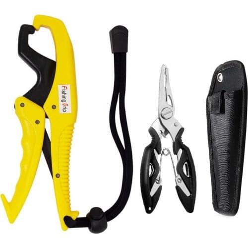 Fish Grippers, Plastic Lipgrip Floating Fishing Pliers, No-Puncture Lip Gripper Hook Remover Braid Line Cutting and Split Ring