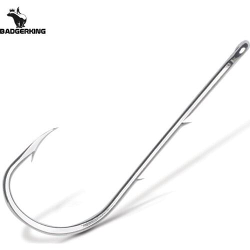 Long shank fishing hook for fishing live bait with double bait keeper barbs high carbon steel with anti-rust coating fishhooks