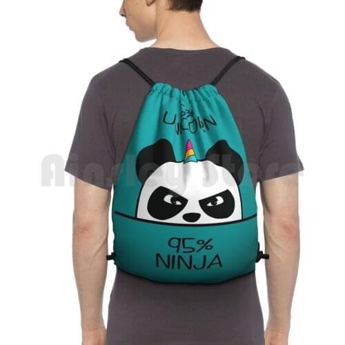 Unicorn Panda Backpack Drawstring Bag Riding Climbing Gym Bag Unicorn Panda Unicorn Panda Be A Unicorn Funny Unicorn