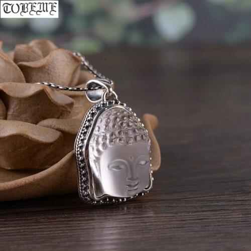 925 Silver Tibetan Sakyamuni Buddha Head Pendant Buddhist Sakyamuni Buddha Pendant Tibetan Women Pendant Good Luck Amulet