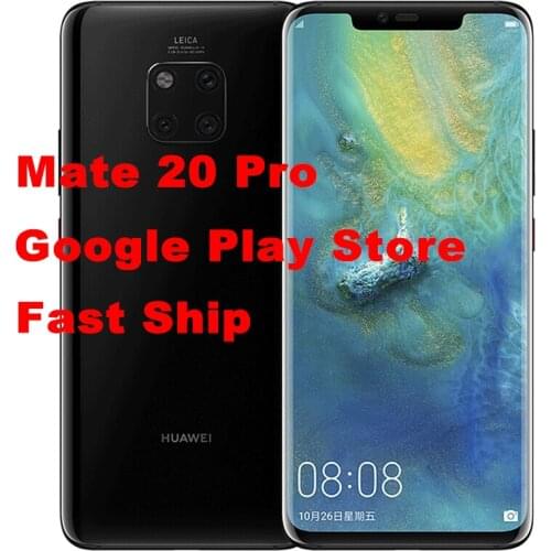 Stock HUAWEI Mate 20 Pro Mobile Phone octa core Waterproof IP68 40MP Full Screen 4 Cameras Kirin980 FACE ID Quick charger