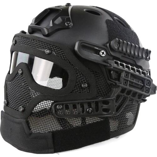 Tactical Helmet Paintball Helmet Hunting Tactical Full Covered Mask for Shooting Airsoft Mesh Breathable Eye Protective Mask