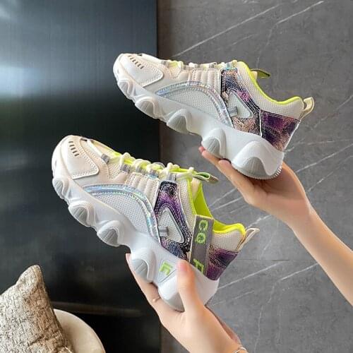 Vulcanize Shoes Breathable Sneakers Mixed Colors New Summer Shoes Fashion Casuals Height Increasing Female Chunky sneakers