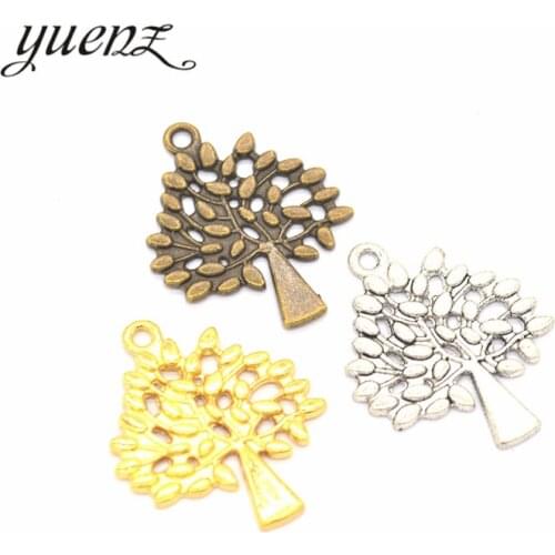 YuenZ 10pcs 3 Colors Antique silver color alloy Metal tree Charms for Jewelry Making Diy Handmade Jewelry 30*24mm Q204