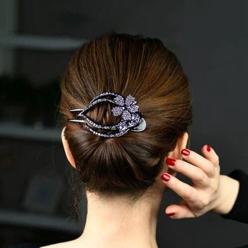 Korean Fashion Crystal Hairpin Women Hairclip Top Side Clip Rhinestones Duckbill Clip Hair Jewelry wedding Girl Hair Accessories