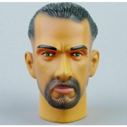 ZY 1/6 PVC Middle-aged Zhongyu Male Head Carving Man Head Sculpt Model W/Neck Fit 12" Action Figure Toys