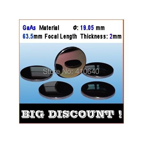 1 Piece GaAs material diameter 19.05 mm focus length 63.5mm thickness 2mm CO2 laser focalize len for laser engraver Machine