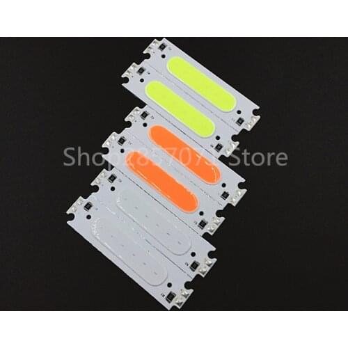 10pcs/lot COB LED Module White Yellow Orange Green Blue Red Purple 60x15mm 2W DC 12V DIY LED Chip Matrix Lamp Bulb 60MM Lights