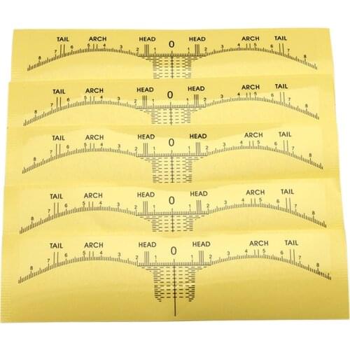 10pcs Accurate Disposable Eyebrows Measure Ruler Tattoo Sticker Stencil Tool Guide Ruler for Permanent Makeup