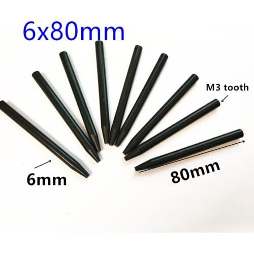 20PCS/pack 6x80mm Tip PCB Test Fixture Parts Board POM Pressure Rod Outer Diameter 6mm Length 80mm Black