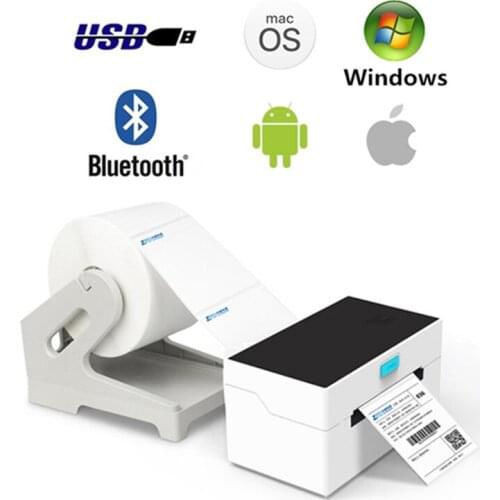 ZJ9220 Shipping Label Express Waybill Width 40-110mm Product Barcode QR Code Sticker USB Bluetooth 4-inch Thermal Printer