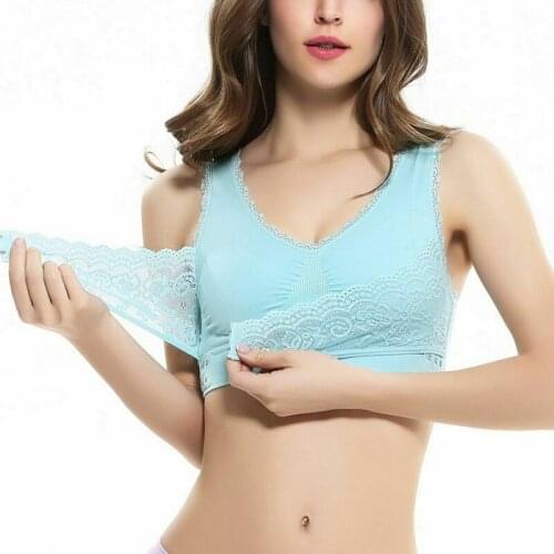 6 Colors Seamless Cross-brace Double Protection Lace Sport Bras Comfortable Breathable Push Up Gathered Underwear Lingerie