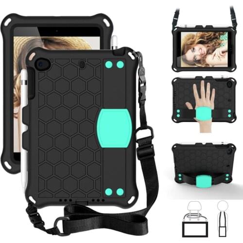 For Apple iPad mini 1 2 3 4 5 Tablet shell 7.9 inch With Pencil Slot case Shockproof Rotable Hand Shoulder Strap Stand Cover