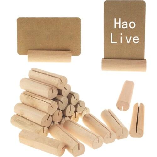 5pcs/10pcs Rustic Wood Place Card Holders Wooden Holder Stand Card Photo Clip Holders for Wedding Party Table Number Name Sign