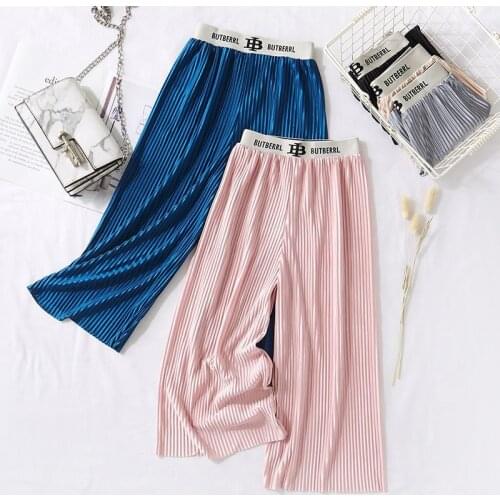 Zi Ning Summer 2020 new girls' suit childrens Fashion Ice silk fabricspring new girls' pants straight tube wide leg pants