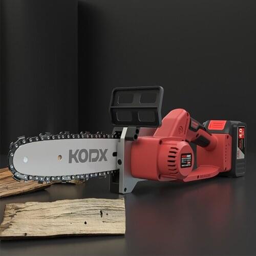 21V 10 Inch High Power Electric Chain Saw With 2 Battery Rechargeable Woodworking Pruning One-handed Garden Logging Power Tool