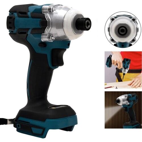 18V Electric Screwdriver Brushless Cordless Impact Wrench 1/4" Impact Driver Power Tool Drill for Makita DTD154 Battery