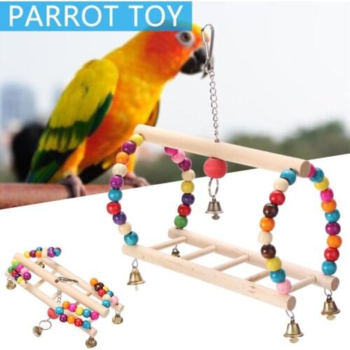 1 PC Bird Toy Parrot Playstand Bird Play Stand Cockatiel Wood Perch Playground Gym Toys 18x10x31cm