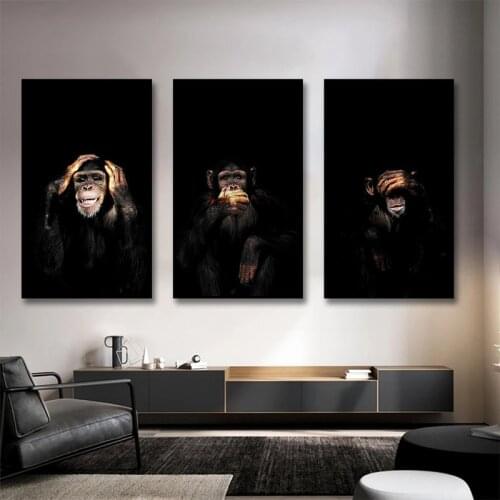 Graffiti Cute Monkey Canvas Painting Colorful Printed Poster and Prints Painting Wall Pictures For Living Room Home Decorations