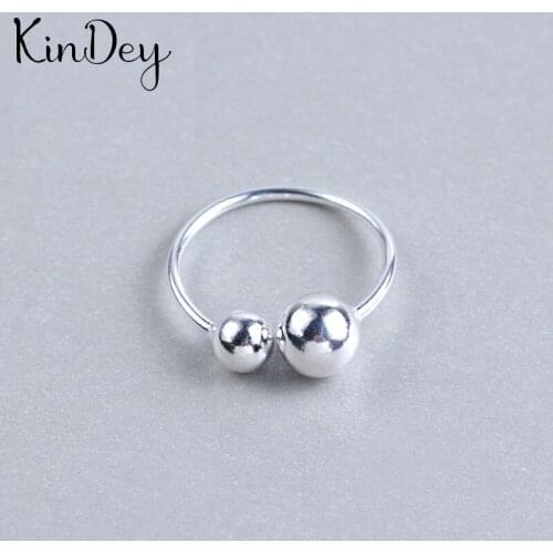 Kindey Silver Color Beads Ball Rings For Women Big Antique Rings Finger Jewelry High Quality