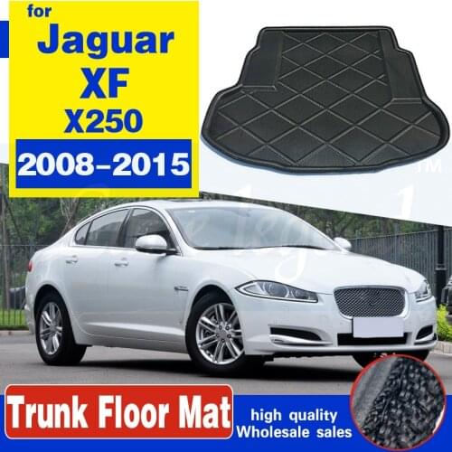 Tray Boot Liner Cargo Rear Trunk Cargo Mat Floor Carpet Mud Kick For Jaguar XF X250 2008~2015 Waterproof Protective Pad