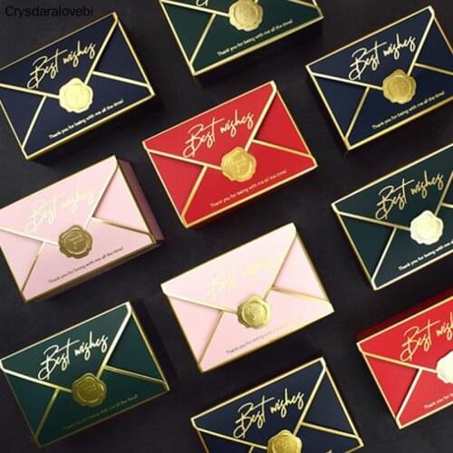 Creative Envelope Shape Candy Boxes Gift Bag Wedding Gift Box Favors Birthday Party Christmas Jelwery Package Decoration