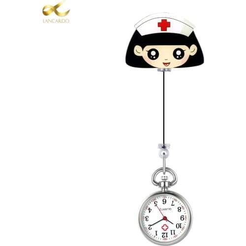 LANCARDO Retro Mini Lovely Nurse Hanging Watch Digital Quartz Clip Type FOB Nurse Doctor Watch Hanging Female ladys