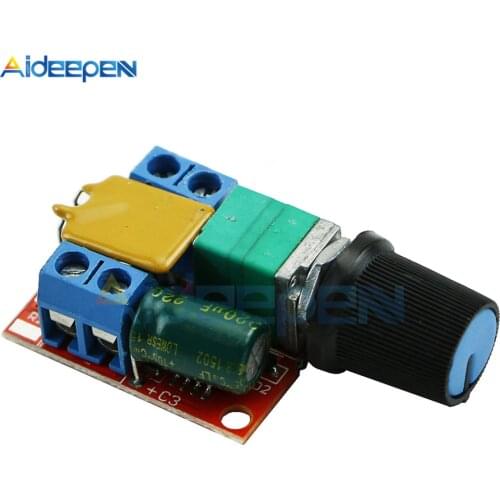 Mini DC Motor PWM Speed Controller 3V-35V Speed Control Switch LED Dimmer 5A 90W Maximum