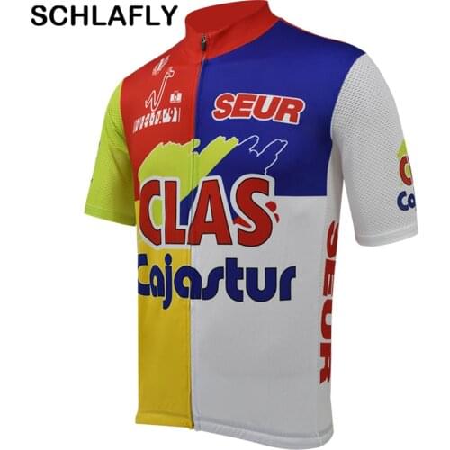 Men Vuelta a espana 1991-1spain cycling jersey old style summer short sleeve bike wear road jersey cycling clothing schlafly