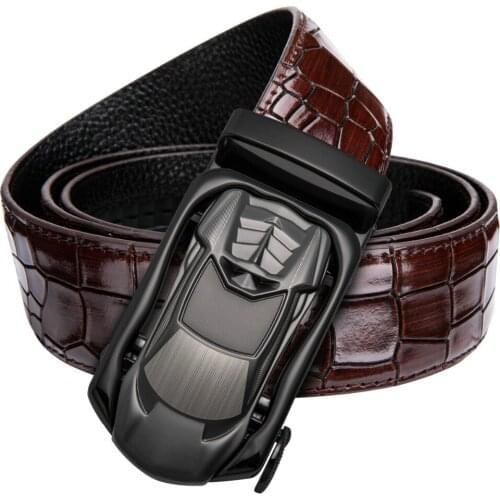 Barry.Wang Mens Belts Luxury Man Fashion Genuine Leather Belt for Man High Quality Automatic Buckle Male Waist Strap DK-2033