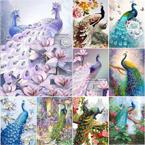 DIY Diamond Painting Peacock Full Square/Round Drill 5D Diamond Embroidery Diamond Picture Of Cross Stitch Kits Home Decor Gift