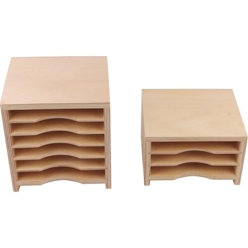 Cards Cabinet for Geometric Cards Montesosri Materials for Sensorial Area Equipment for Preschool/ Child Center