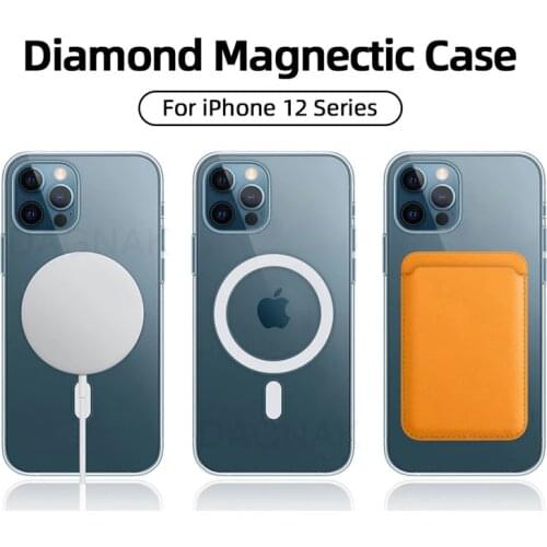 Original Clear Phone Case For Apple iPhone 12 Pro Max 12 Mini Case For Magsafe Wireless Charging Luxury Transparent Back Cover
