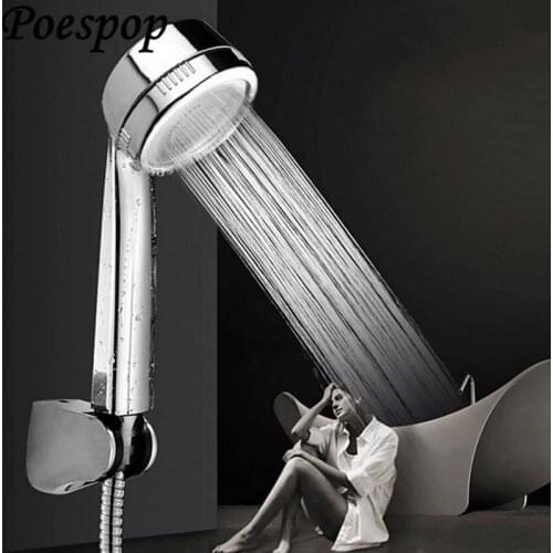 POSEPOP Sliver High Pressure Water Saving Shower Head ABS Plating Handheld SPA Water Skin Care Shower Head Bathroom Accessories