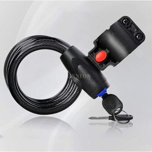 100Pcs/Lot Anti-Theft Bike Bicycle Lock Stainless Steel Cable Coil With 2 Key For Castle Motorcycle Cycle MTB Bike Security Lock
