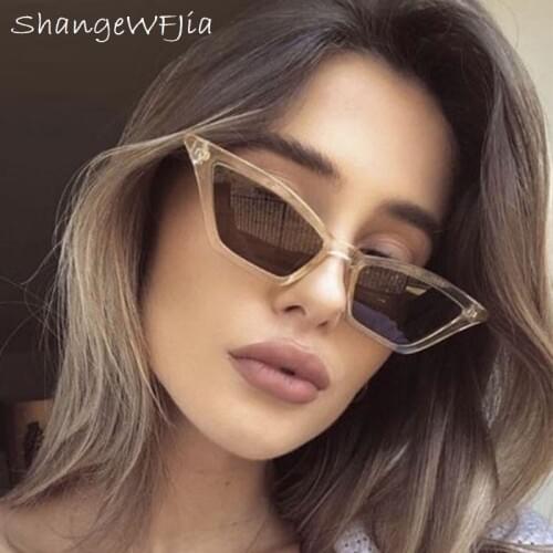 New 2020 Cat Eye Sunglasses Women Small Vintage Brand Designer Sun Glasses Retro Yellow ladies Sunglass Eyewear Female Shades