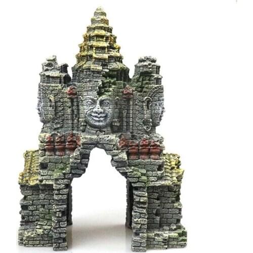 Ancient Cambodian Erawan Statue Fish Tank Landscaping Ornament Simulation Crafts Aquarium Decorations Fish Entertainment