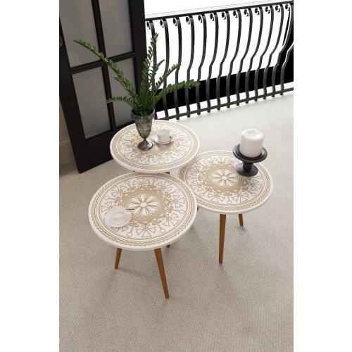 Triple Wooden Nesting Table / Quality Membrane Coating/English Quality