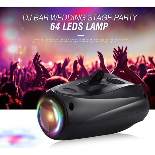 Amazing Auto/Sound Active 64 LEDs RGBW Light Disco light Club Party Show Hundreds of Patterns Dj Bar Wedding Stage Party Lights