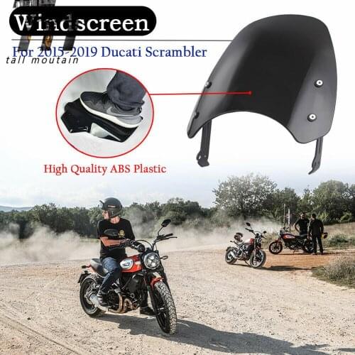 For Ducati Scrambler 2015 2016 2017 2018 2019 Motorcycle Windshield Windscreen Wind Deflectors with Bracket Flyscreen Carbon