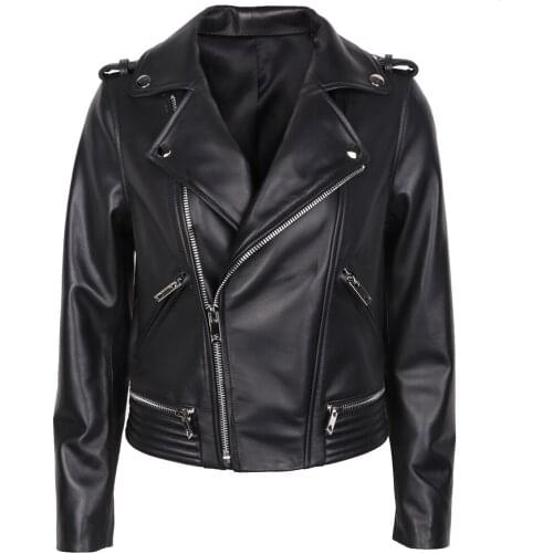 YOLOAgain women genuine leather jacket office lady real sheepskin leather jacket