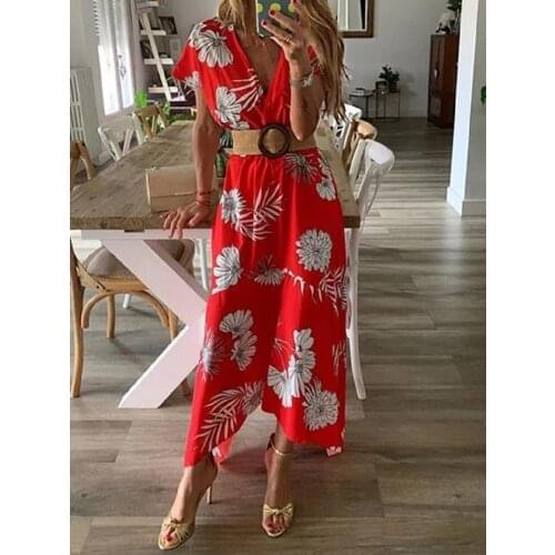 Wind spring summer print large womens dress long skirt
