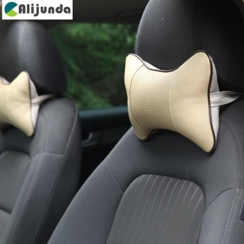 1 PCS artificial leather car seat pillow protection your neck for BMW X-series 3-series 5-series 7-series E F-series