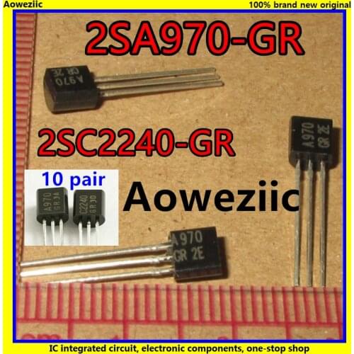 10Pcs/Lot 2SA970-GR 2SC2240-GR 2SA970 2SC2240 A970 C2240 TO-92 GR audio low noise triode (10/pair) New Original Product