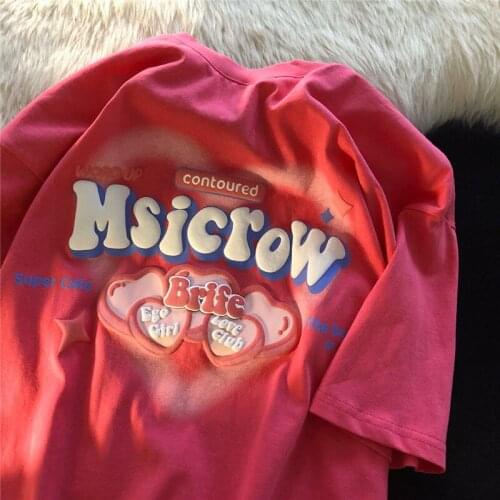 100% Cotton Casual Fashion Loose Oversized Womens T-shirt Summer Retro Harajuku Kawaii Streetwear Grunge Aesthetic Y2k