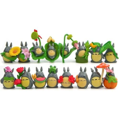 16Pcs/Set Anime My Neighbor Totoro Cartoon Creative Micro Landscape Gardening Doll Action Toy Figures
