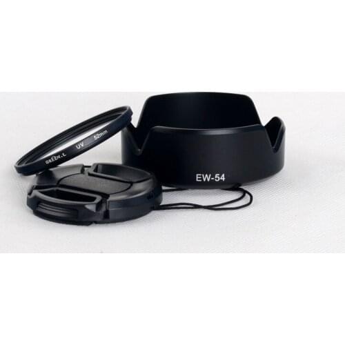 3 in 1 HEW-54 lens hood +UV filter + Lens cap cover for canon EOSM EOSM2 EOSM3 M M2 M3 EF-M 18-55 STM