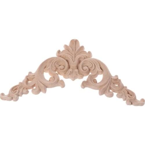 4pcs/set Wood Carved Corner Onlay Applique Unpainted Frame Cupboard Cabinet Decal For Home Furniture Decoration 12x12cm 87HA