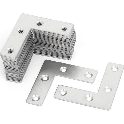 50mmx50mmx1mm L Shaped Flat Fixing Mending Repair Plates Brackets 30pcs