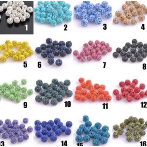 8mm 100pcs/lot mixed white multicolor Rhinestone m6434 micro pave disco loose crystal Beads bracelet necklace diy make